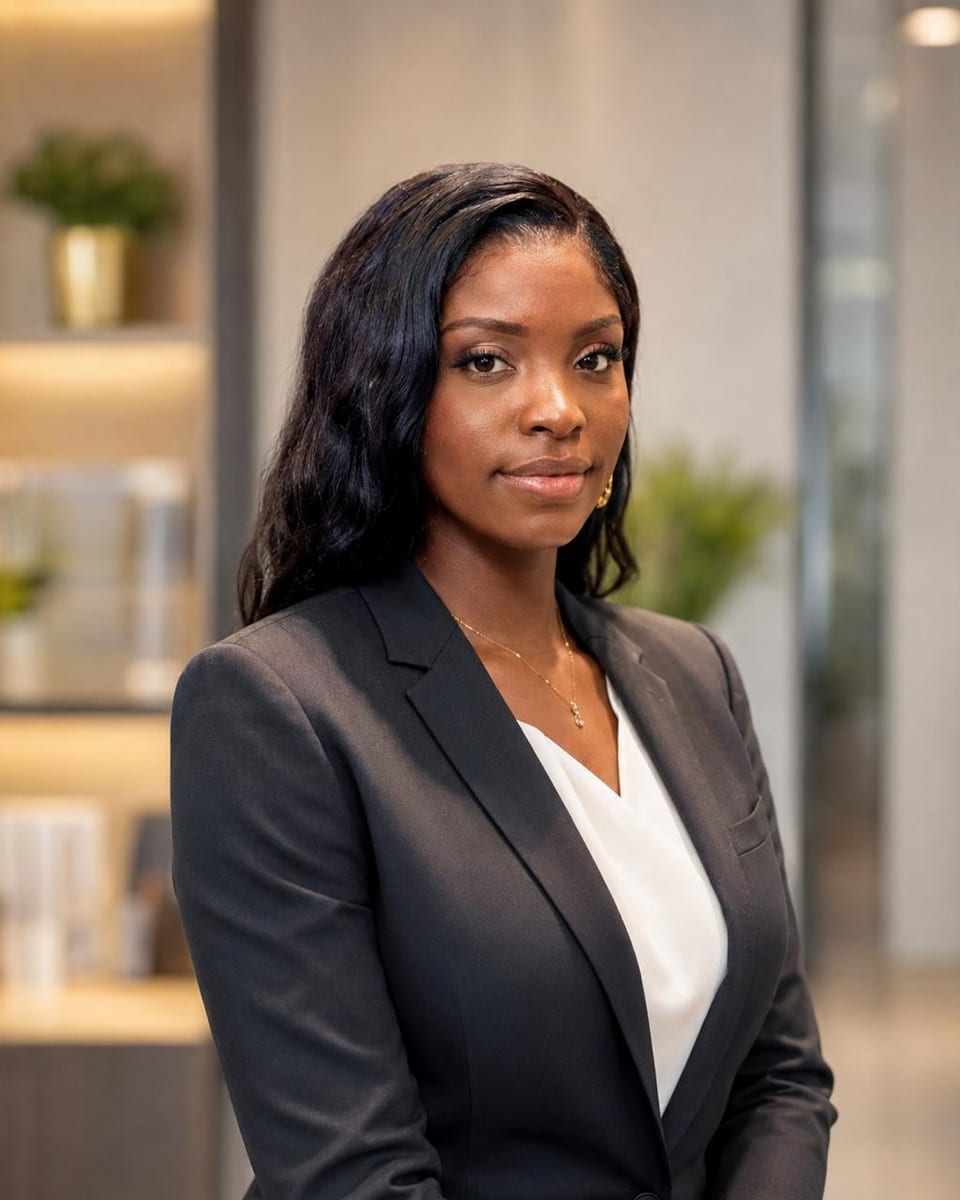 Portrait of Selina Osei in a black blazer.